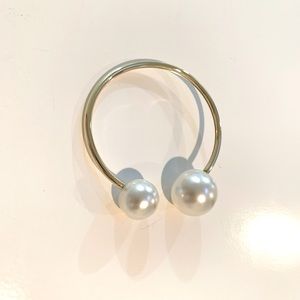 Gold double pearl cuff bracelet from Anthropologie